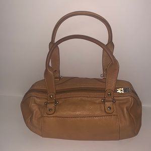 Tan leather handbag